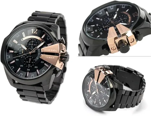 Vista 6 de Diesel Mega Chief cronógrafo reloj de acero inoxidable - negro