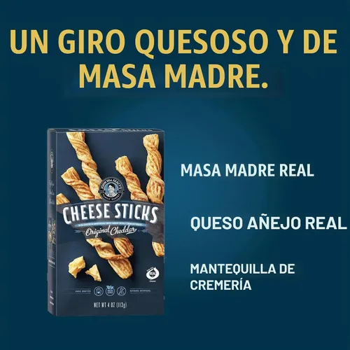 Vista 3 de John Wm. Macy's - Palitos de Queso Cheddar Originales - Hechos a Mano, Sin OGM, y Nada Artificial - Hechos con Queso Real - Cajas de 4 oz. - Paquete