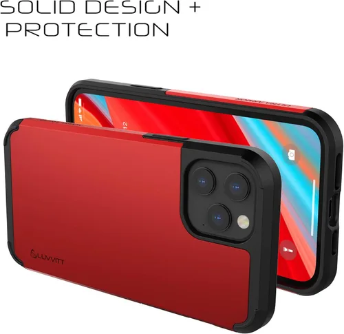 Vista 4 de LUVVITT Ultra Armor - Funda diseñada para iPhone 12 Pro Max con placa de metal extraíble para soporte magnético