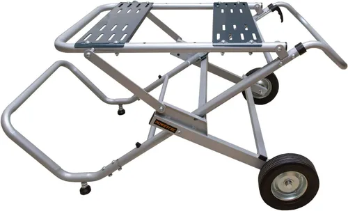 Vista 2 de POWERTEC MT4009 - Soporte para sierra de mesa plegable y POWERTEC MT4000 con ruedas de 8 pulgadas y tomas de corriente de 110 V, soportes