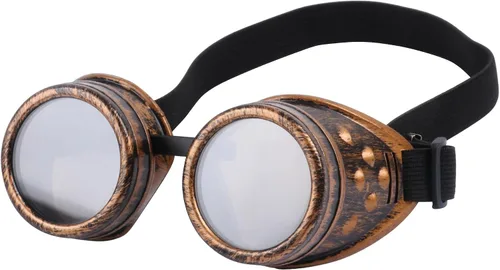 Vista 10 de Gafas vintage steampunk para cosplay, estilo punk gótico