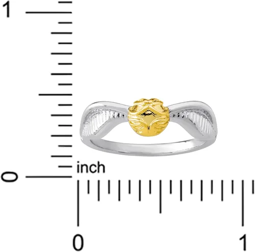 Vista 5 de Harry Potter Anillos dorados para mujer, talla 6, 7, 8, plata y chapado en flash