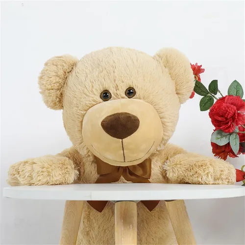 Vista 7 de Oso de peluche marrón Tezituor, oso de peluche grande de 66 cm de peluche suave para niña, niño, novia, oso de peluche suave de regalo para baby