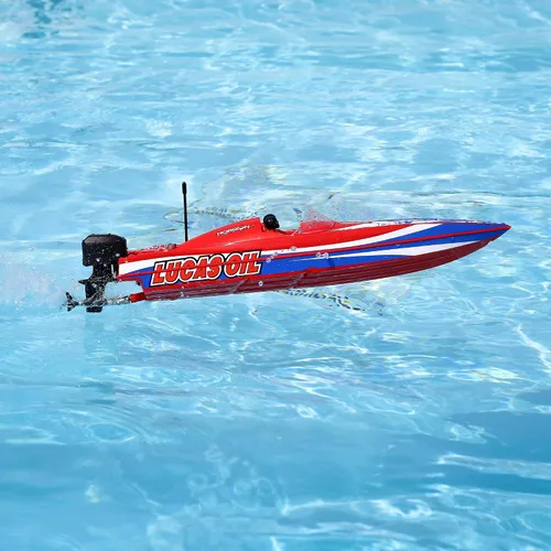 Vista 6 de Pro Boat Lucas Oil 17 Power Race DeepV w/Smart Chg & BattRTR PRB08044T2 Barcos RTR Eléctrico Amarillo