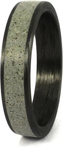 Vista 2 de Set of carbon fiber and grey concrete wedding bands. Unique and industrial rings. Water resistant and hypoallergenic (01000_4N7N)
