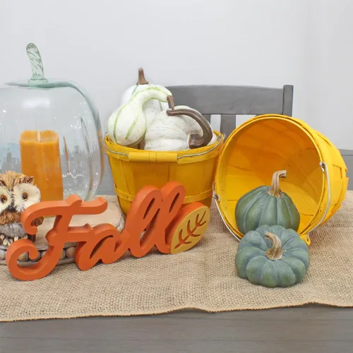 Vista 2 de Cornucopia Brands Cestas redondas de madera (paquete de 2, doradas); cubos de madera para frutas con asa, capacidad de 4 cuartos de galón; 6.1 Oro