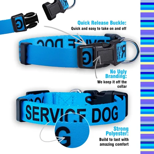 Vista 4 de Native Pup Collares para perros de servicio (S, azul)