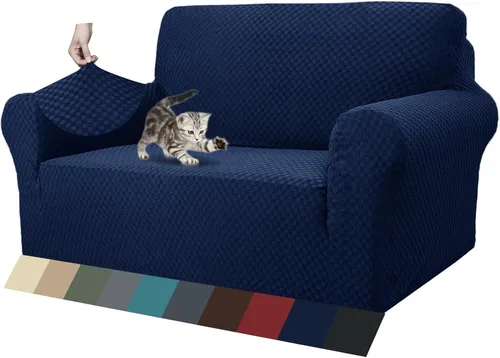 Vista 22 de ZNSAYOTX 1 Funda de silla Jacquard para sala de estar, funda de silla de alta elasticidad con brazos, antideslizante, apta para mascotas, funda