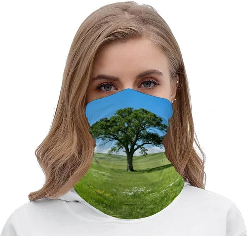 Vista 5 de Polaina para el cuello UPF 50, protección solar Prairie Lone Tree, máscara facial que absorbe la humedad y se seca rápido, sin costuras, polaina