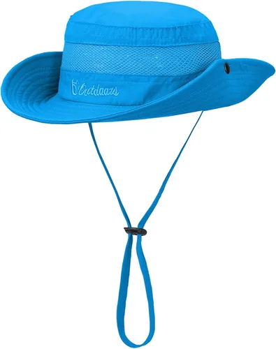 Vista 10 de Sombrero de sol de ala ancha UPF50 con cordón ajustable de protección para pescador unisex para exteriores, playa, senderismo Beige