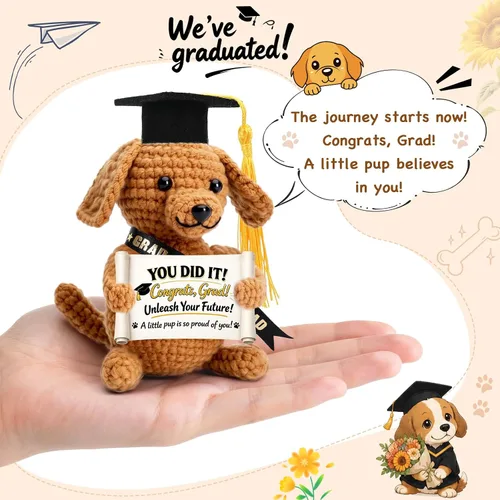 Vista 2 de Graduation Gifts Grad for Her Him Dog Plush Stuffed Animal, Kindergarten Preschool Prek Middle High School College 5th 6th 8th Grade Graduation