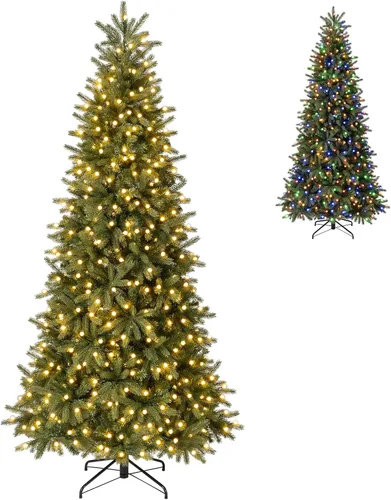 Vista 11 de GOFLAME Árbol de Navidad preiluminado de 7.5 pies con control remoto 3-Verde
