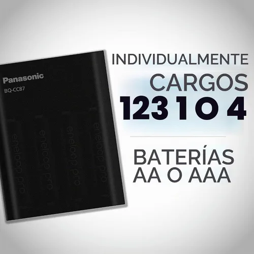 Vista 2 de Panasonic BQ-CC87AKBBA Eneloop pro - Cargador de batería individual avanzado con tecnología de carga portátil, color negro
