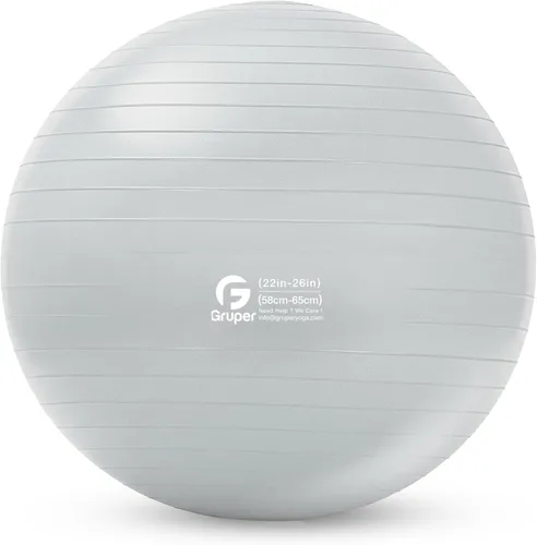 Vista 20 de Gruper Pelota de yoga y pilates, pelota de gimnasio de 4 tamaños para fitness, yoga, entrenamiento, embarazo y terapia física, bomba rápida