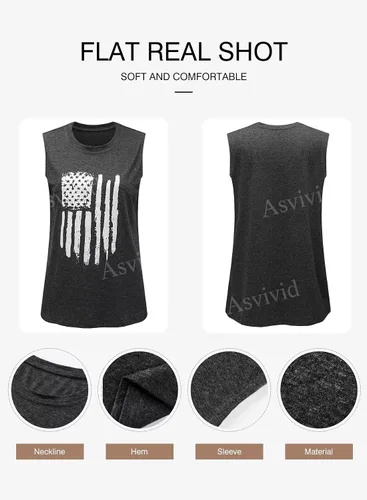 Vista 4 de Asvivid - Camisetas sin mangas para mujer, holgada, con cuello redondo, estampado de letras, diente de león, para verano, casuales