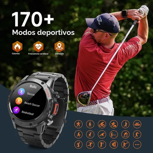 Vista 7 de Relojes inteligentes para hombres, reloj inteligente militar resistente