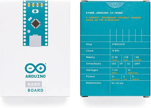 Vista 5 de Arduino Nano [A000005] - Microcontrolador compacto ATmega328P con 22 pines de E/S digitales, 8 entradas analógicas, conectividad USB