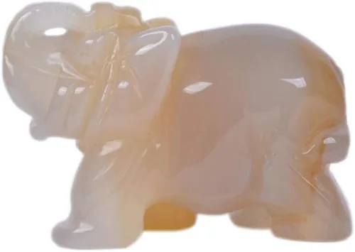 Vista 8 de Angelstones Piedra de sangre africana natural tallada con piedras preciosas de elefante curativo de cristal de guardián, estatua de figurilla