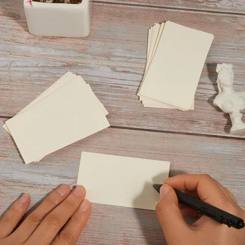 Vista 5 de Paquete de 100 tarjetas pesadas de cartulina en blanco, crema, 2 x 3.5 pulgadas
