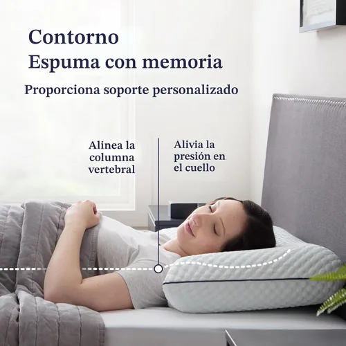 Vista 4 de WEEKENDER Almohada de espuma viscoelástica de gel, tamaño estándar, sensación firme media, soporte para cuello y hombros, para dormir de lado