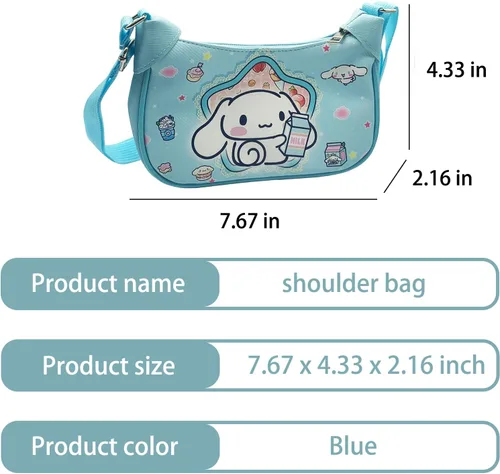 Vista 2 de Educatgame Bolso cruzado kawaii, lindo bolso de piel sintética de gran capacidad para niñas pequeñas, lindo bolso de hombrocruzado