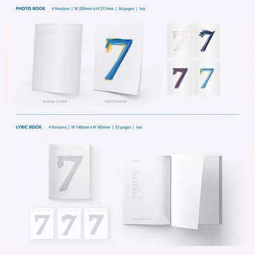Vista 3 de BTS Album - MAP OF SOUL : 7 [ 1 ver. ] Package + Photo Book + Lyric Book + CD + Mini Book + Photo Card + PostCard + Sticker + Coloring Paper