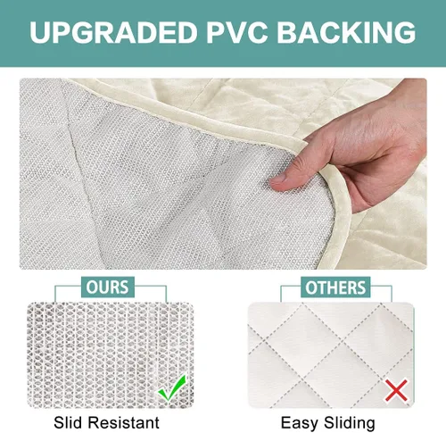 Vista 5 de Turquoize Funda de terciopelo para sillas reclinables, fundas acolchadas para sillas reclinables pequeñas, fundas antideslizantes con correas