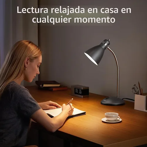 Vista 9 de LEPOWER Lámpara de escritorio de metal, luz de lectura ajustable de cuello Negro arena