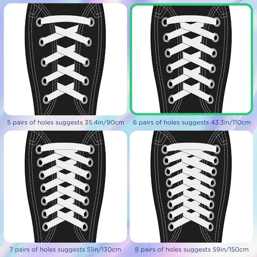 Vista 5 de MOTZU 2 pares de cordones planos con purpurina de 45 pulgadas para zapatillas de lona atléticas, cordones brillantes para zapatos de niños