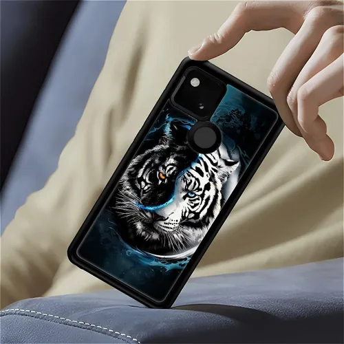 Vista 366 de Compatible con Google Pixel 4A 5G Mobile Case Creative Acrylic Panel trasero Silicona Protección Grip especialmente diseñado para Google Pixel 4A 5G
