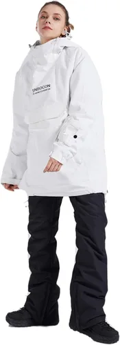 Vista 6 de Chaqueta anorak de esquí para mujer, impermeable, resistente al viento, cálido, para snowboard, abrigo de invierno con capucha