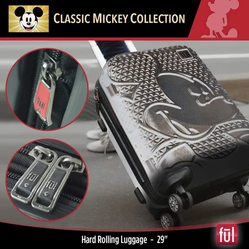 Vista 6 de FUL Disney Mickey Mouse - Maleta rígida con ruedas giratorias plateado Disney Mickey Mouse - Maleta rígida con ruedas giratorias