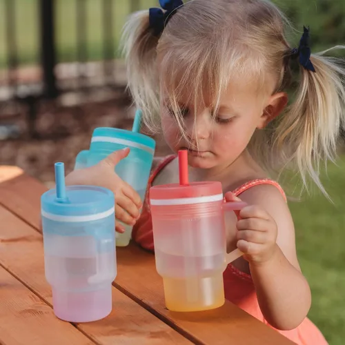 Vista 12 de Infantino My 1st Tumbler Silicone Sippy Cup, Limelight, Straw Cup, 9 Ounces (Pack of 6)