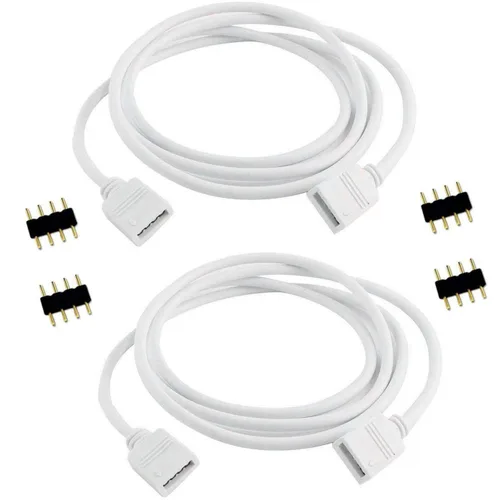 Vista 5 de Cable de extensión de tira LED RGB de 8.2 ft 8,2 pies, cable de extensión de cinta LED de 4 pines, cable de conexión de cinta LED, cable de conexión