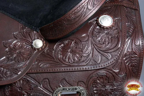 Vista 8 de HILASON Western Draft Horse Sillín Marrón Oscuro 16