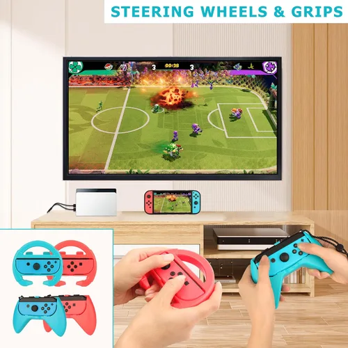 Vista 7 de RTop 24 in 1 Switch Sports Accessories Kit for Nintendo Switch Sports, Switch Controllers Joy-Con Grips, Family Accessories Bundle Compatible with
