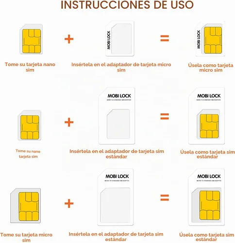 Vista 4 de Kit adaptador de tarjeta SIM 6 en 1 (Micro, Nano y Standard Sim) Compatible con todos los iPhones (15, 14, 13, X, Pro y todas las series de iPhone)