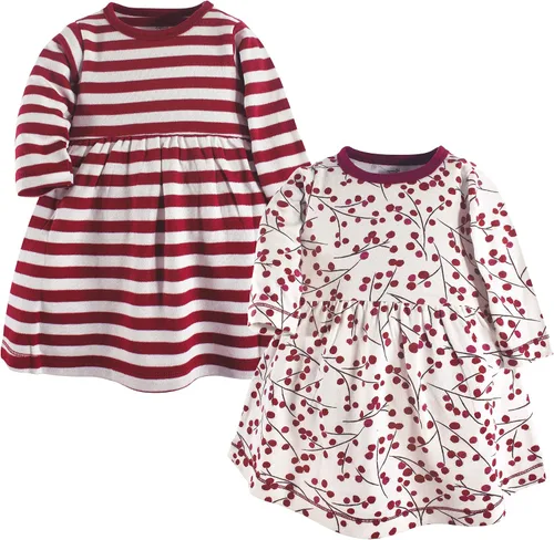 Vista 59 de Touched by Nature - Vestidos de manga corta y manga larga de algodón orgánico para niñas pequeñas, bebés y mujeres Manga larga con flores abstractas