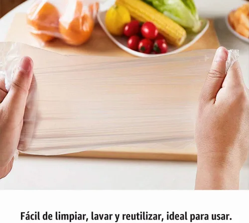 Vista 5 de BESTEASY Bolsas para productos, plástico transparente - 12" x 16", duraderas, pan, frutas, verduras - 350 bolsas/rollo (1 rollo)