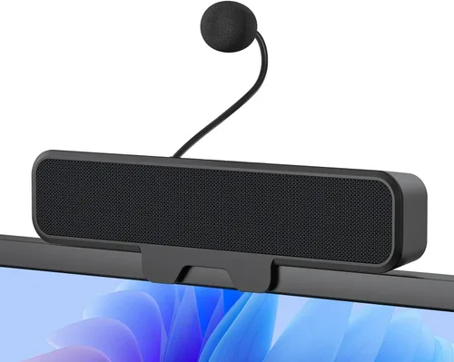 Vista 7 de Inwa Altavoces de computadora para PC de escritorio, altavoces de monitor USB con clip, barra de sonido de computadora con cable para computadora