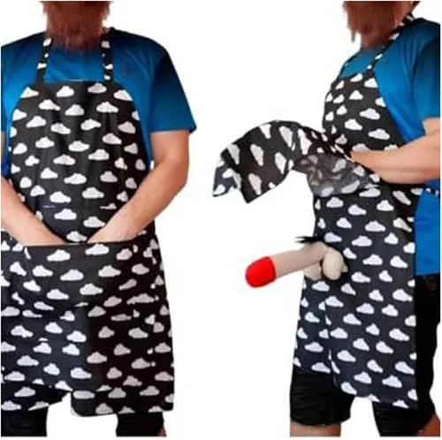 Vista 9 de El último delantal de regalo de broma, divertido delantal con sorpresa oculta, perfecto para fiestas de adultos, diversión de cocina y bromas