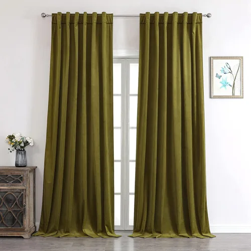 Vista 24 de Benedeco - Cortinas de terciopelo burdeos para ventana de dormitorio con pompón, cortinas de lujo súper suaves, oscurecimiento y aislamiento térmico