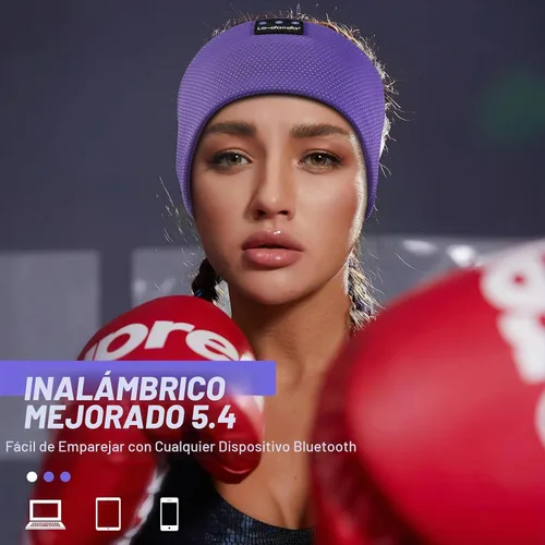Vista 3 de LC-dolida Auriculares para dormir Bluetooth 5.4, con diadema inalámbrica, máscara de sueño para dormir, deportes, regalos, entrenamiento, correr