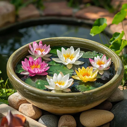 Vista 5 de 100 semillas de loto mixtas, semillas de loto acuáticas perennes para plantar, flores de loto bonsái para interiores y exteriores, flores de lirio