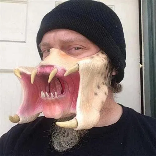 Vista 8 de CAFELE Predator Half Mask Cosplay Alien vs Predator Monster Scary Mask AVP Movie Halloween Costume Party