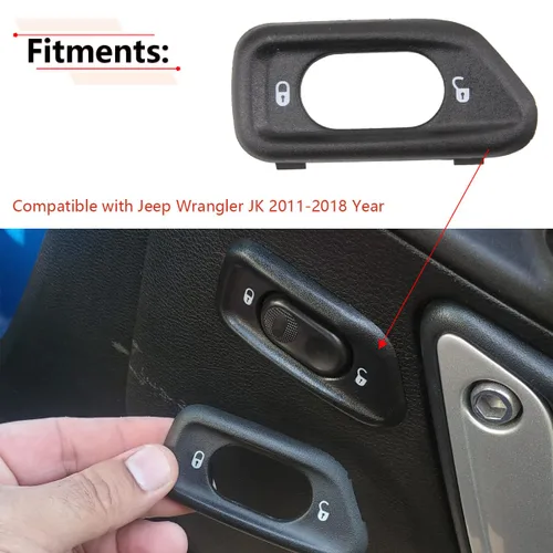 Vista 3 de RLB-HILON Bisel del interruptor de cerradura de puerta, compatible con Jeep
