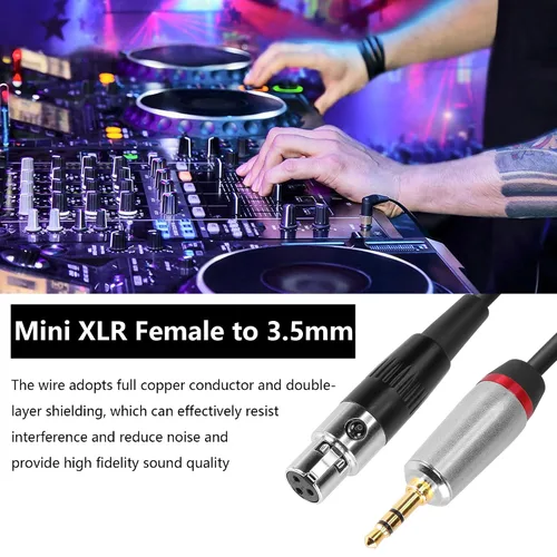 Vista 6 de CERRXIAN Mini XLR hembra a 0.138 in cable de audio estéreo de 3 pines Mini XLR hembra a 1/8 pulgadas TRS cable adaptador conector para conversión