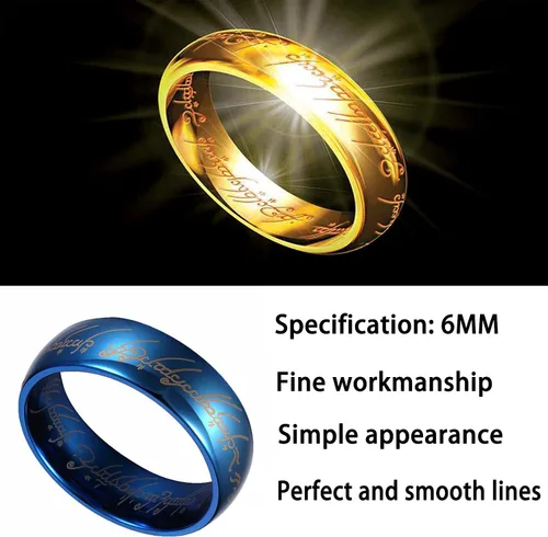 Vista 2 de Godyce Tungsten Rings for Men One Ring Lord of Rings Gifts Fidget Ring Spinner Rings Wedding Bands for Him Memorial Day Anime Cosplay Costume Ring