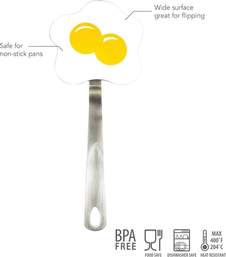 Vista 2 de Tovolo Spatulart - Turner de huevo frito con mango de acero inoxidable