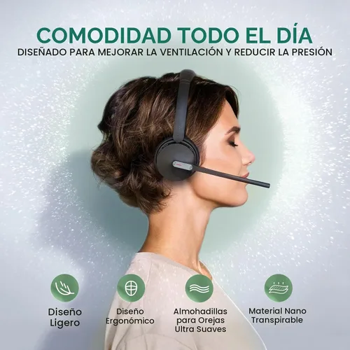 Vista 7 de Yealink WH64 Dual UC DECT & Bluetooth Wireless Headset for Phone PC Mobile